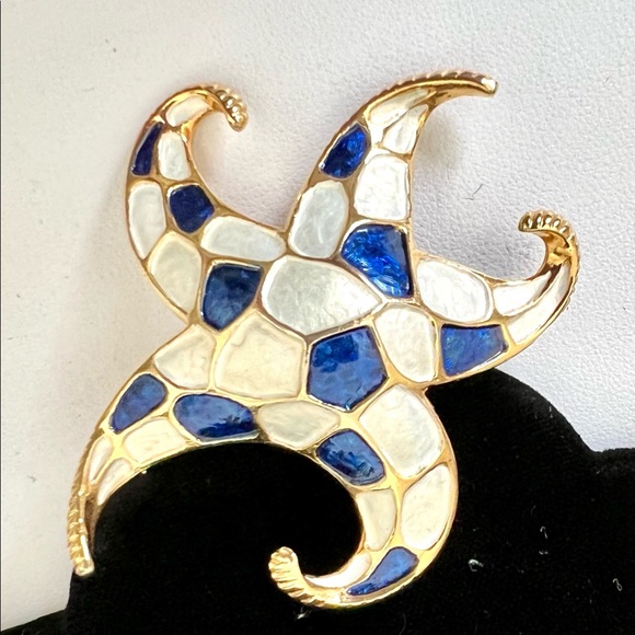 Vintage Boucher Signed Enamel Starfish Brooch - Picture 6 of 8
